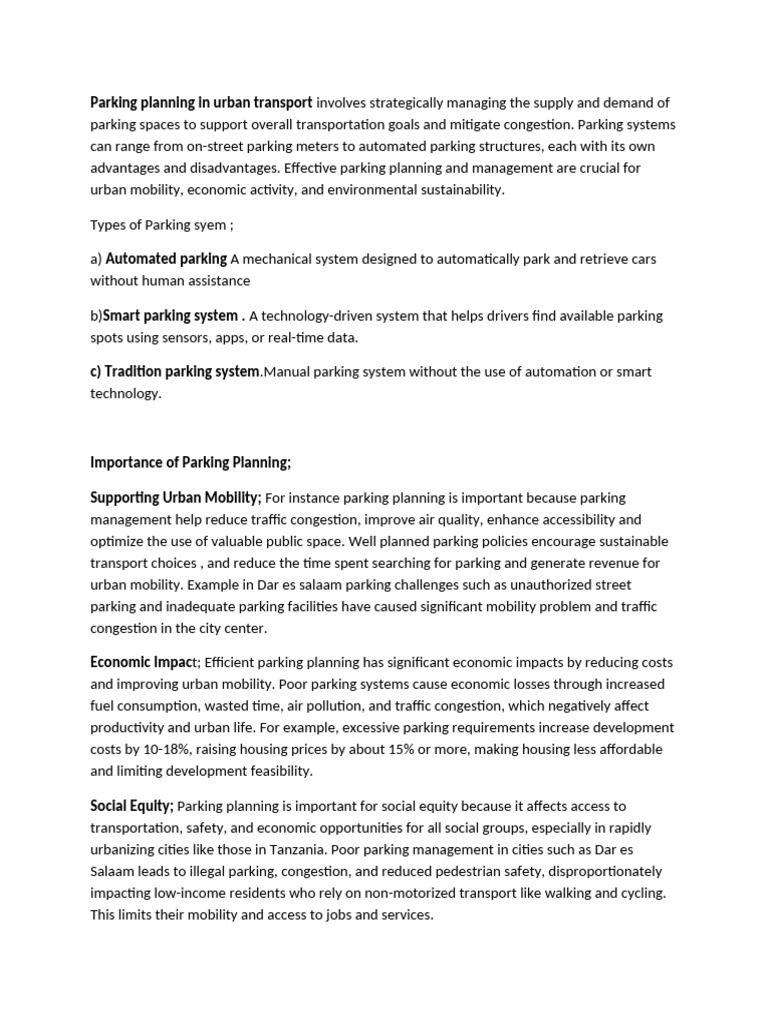 Urban Parking Planning Strategies | PDF | Parking | Transport