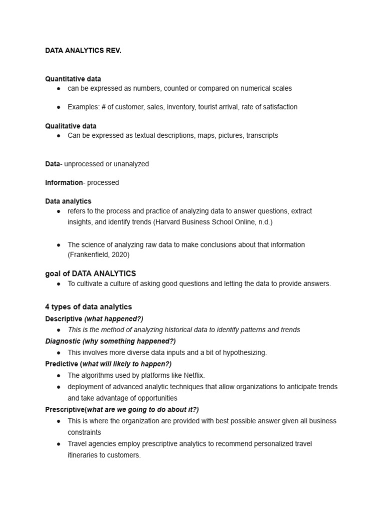 Understanding Data Analytics Fundamentals | PDF | Analytics | Dependent ...