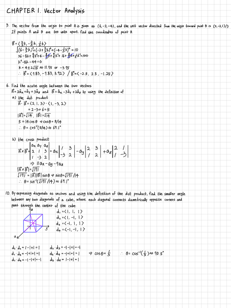 Vector Analysis and Calculations | PDF | Geometry | Euclid