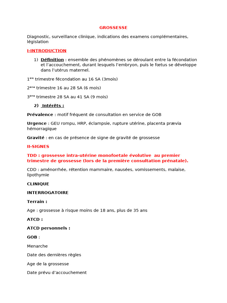 Définition de la grossesse évolutive | PDF | Grossesse | Accouchement