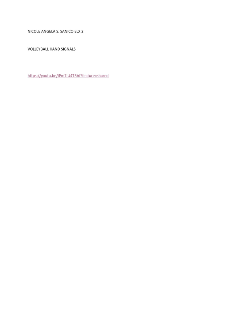 Volleyball Hand Signals | PDF