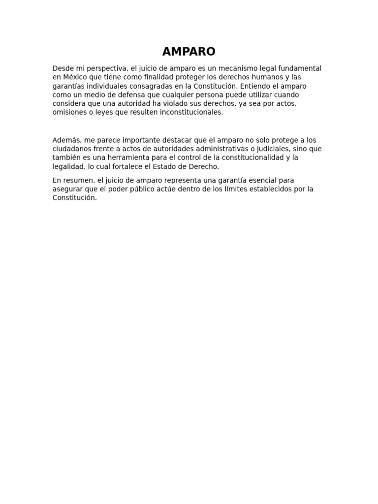 Juicio de Amparo en México: Protección Legal | PDF