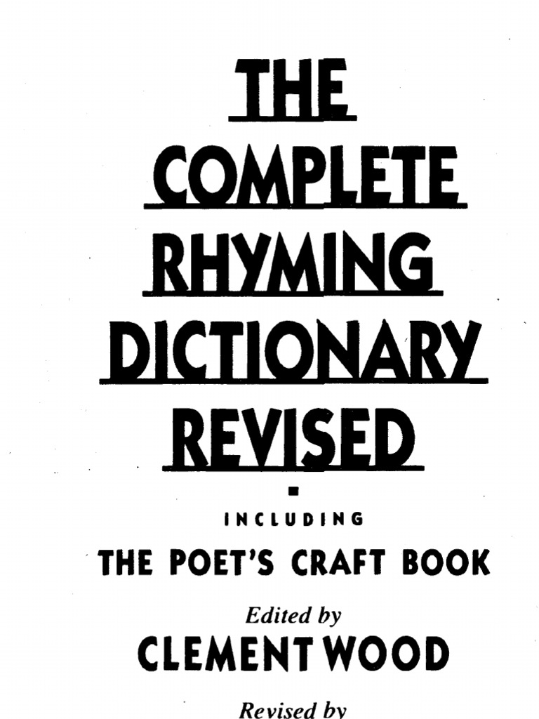 The Complete Rhyming Dictionary Pdf Metre Poetry Poetry