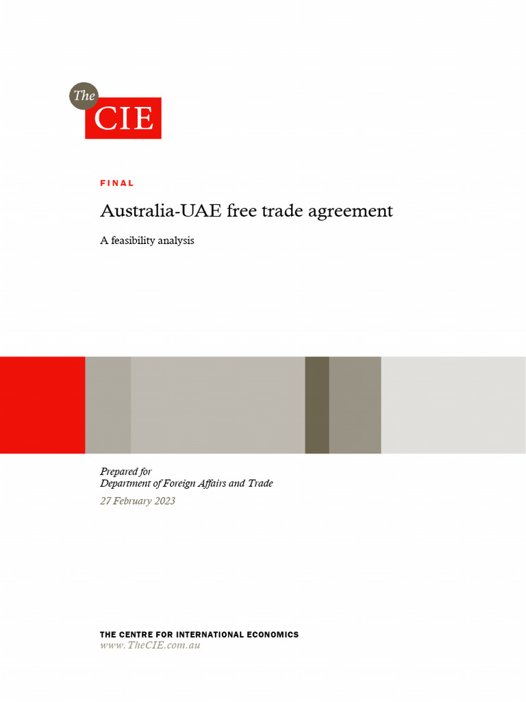 Australia-UAE FTA Feasibility Analysis | PDF | Middle East | United ...