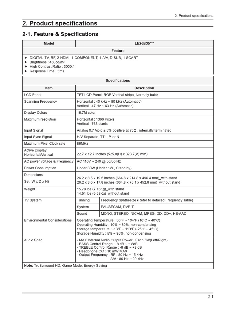Product Specification | PDF | Display Resolution | Video