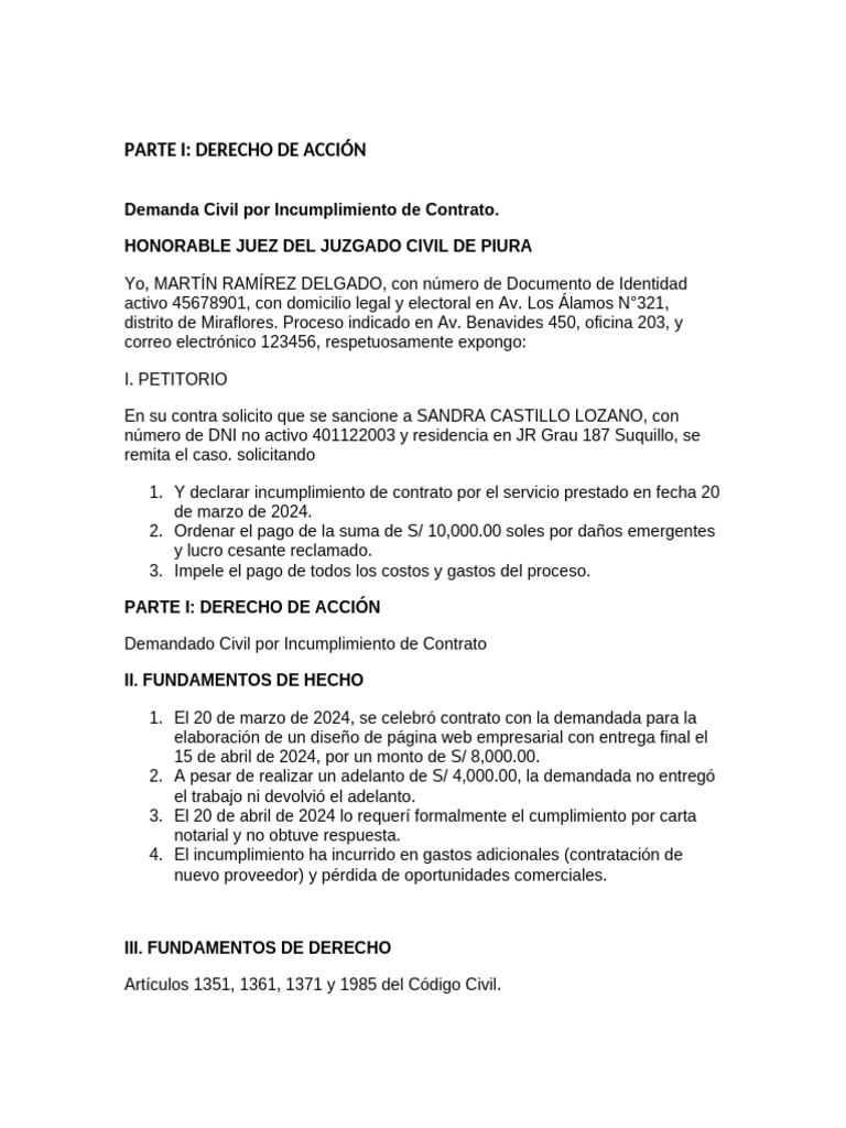 Trabajo Derecho Procesal Civil | PDF | Ley procesal | Demanda judicial