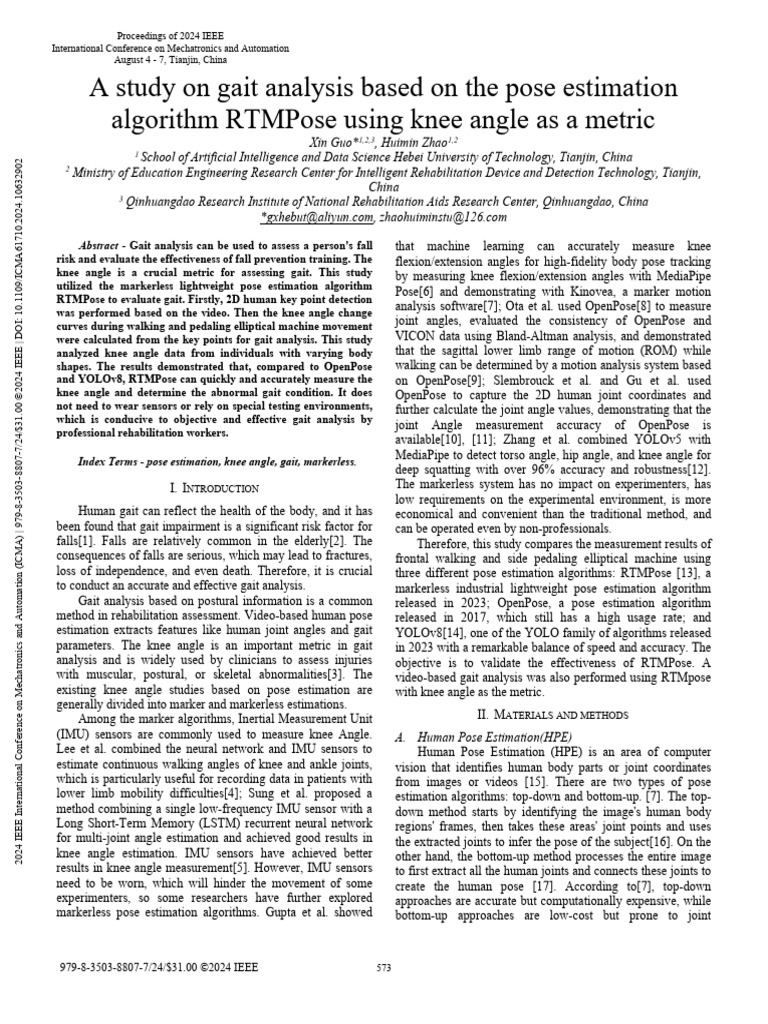 A Study On Gait Analysis Based On The Pose Estimation Algorithm RTMPose ...