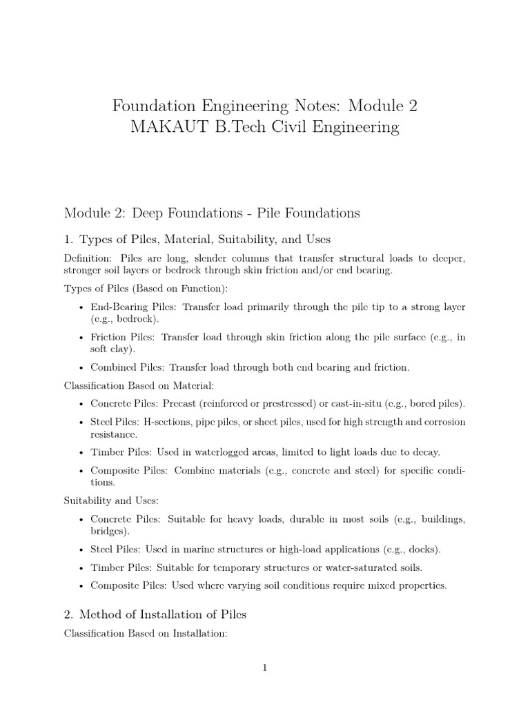 Module 2 - Foundation Grok | PDF | Deep Foundation | Building Engineering