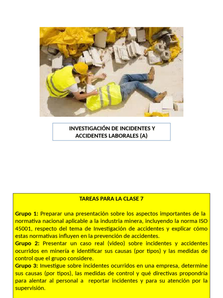Clase 7 - Investigación Incid y Accid Laborales | PDF | Riesgo | Minería