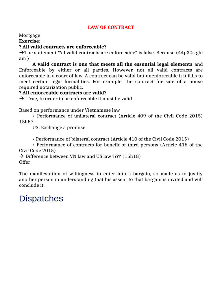 Law of Contract | PDF