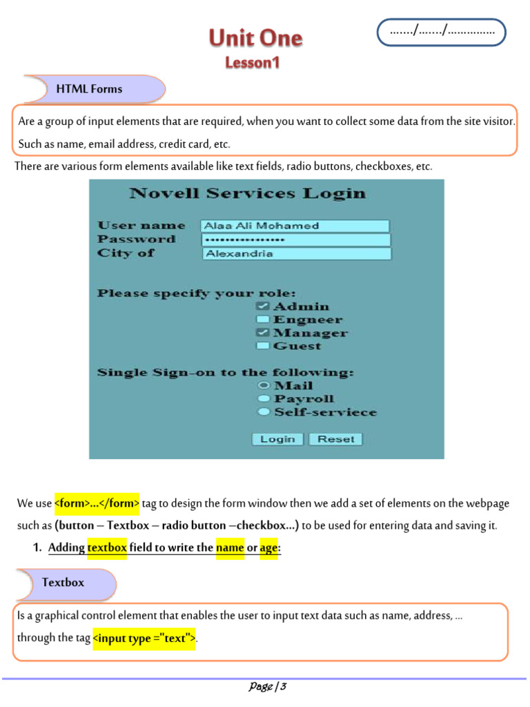 HTML Form Elements and JavaScript Basics | PDF | Java Script | Html
