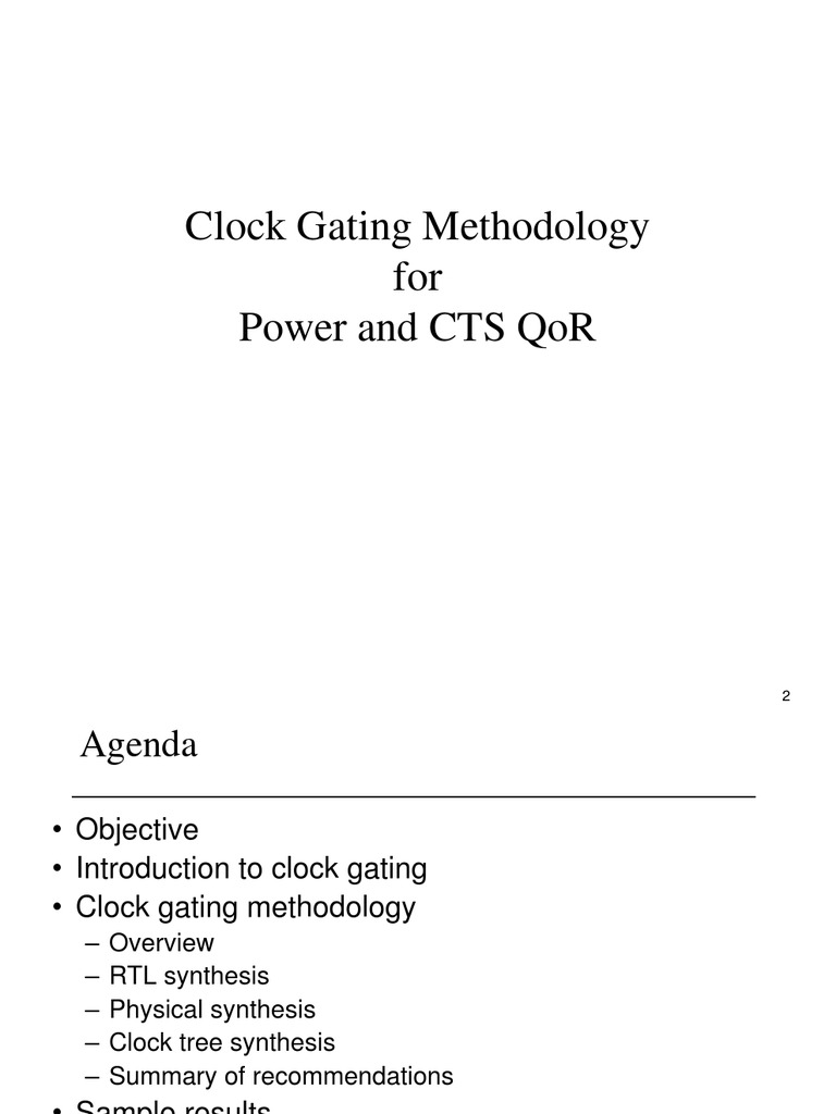Clock Gating Mrthodology PDF Digital Electronics Electrical