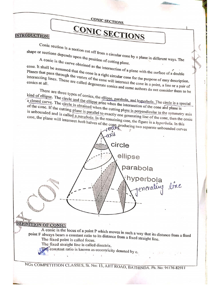 Conic Section | PDF