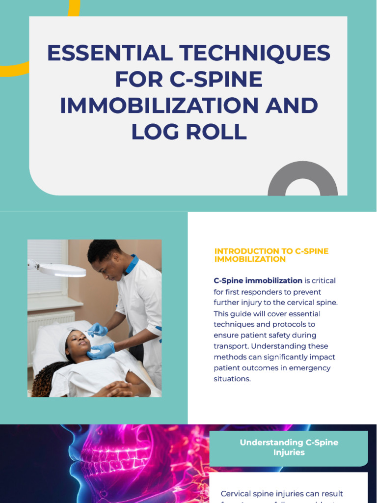 C-Spine Immobilization and Log Roll Guide | PDF | Medical Specialties ...