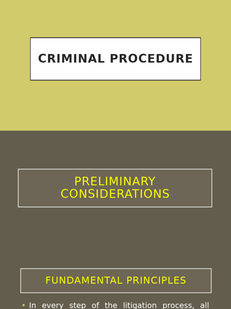 Overview of Criminal Procedure Principles | PDF | Plea | Bail