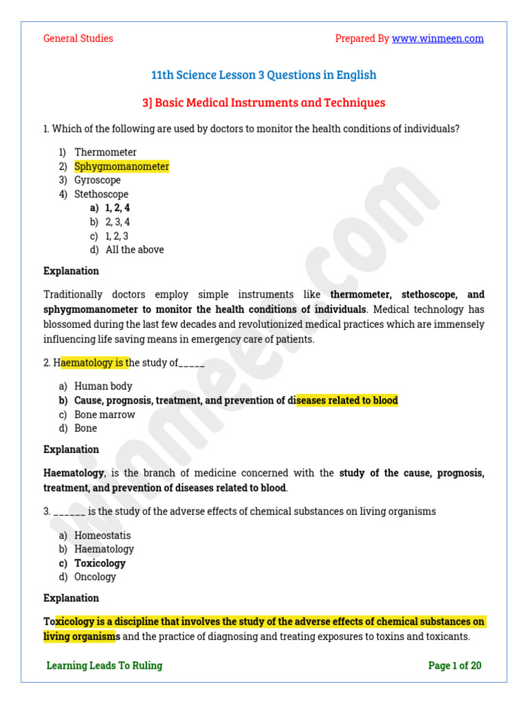 11th Science Lesson 3 Questions in English 1 | PDF | Positron Emission ...