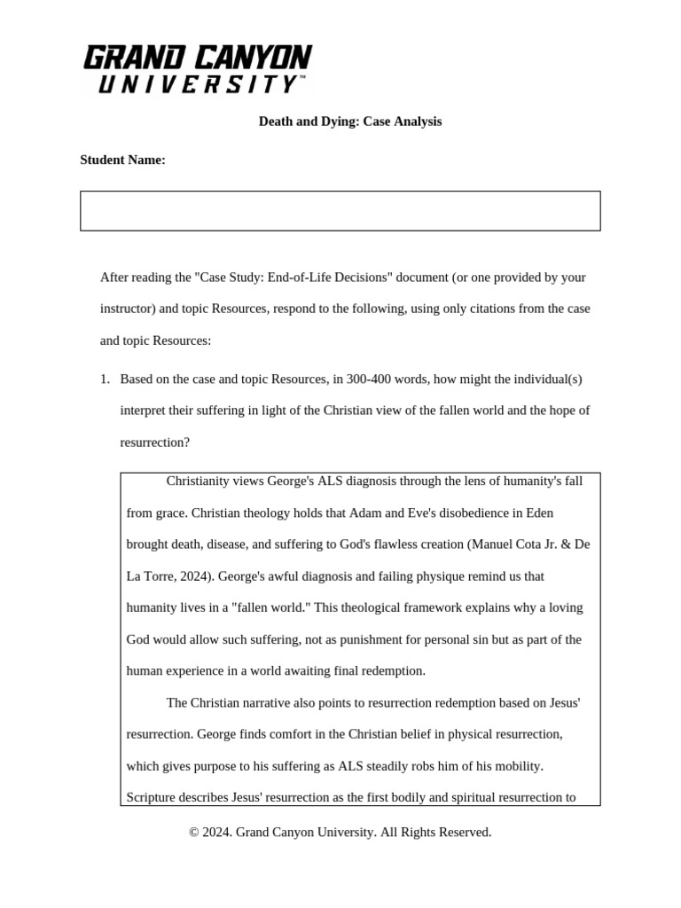 Death and Dying Case Analysis | PDF | Suffering | Empathy