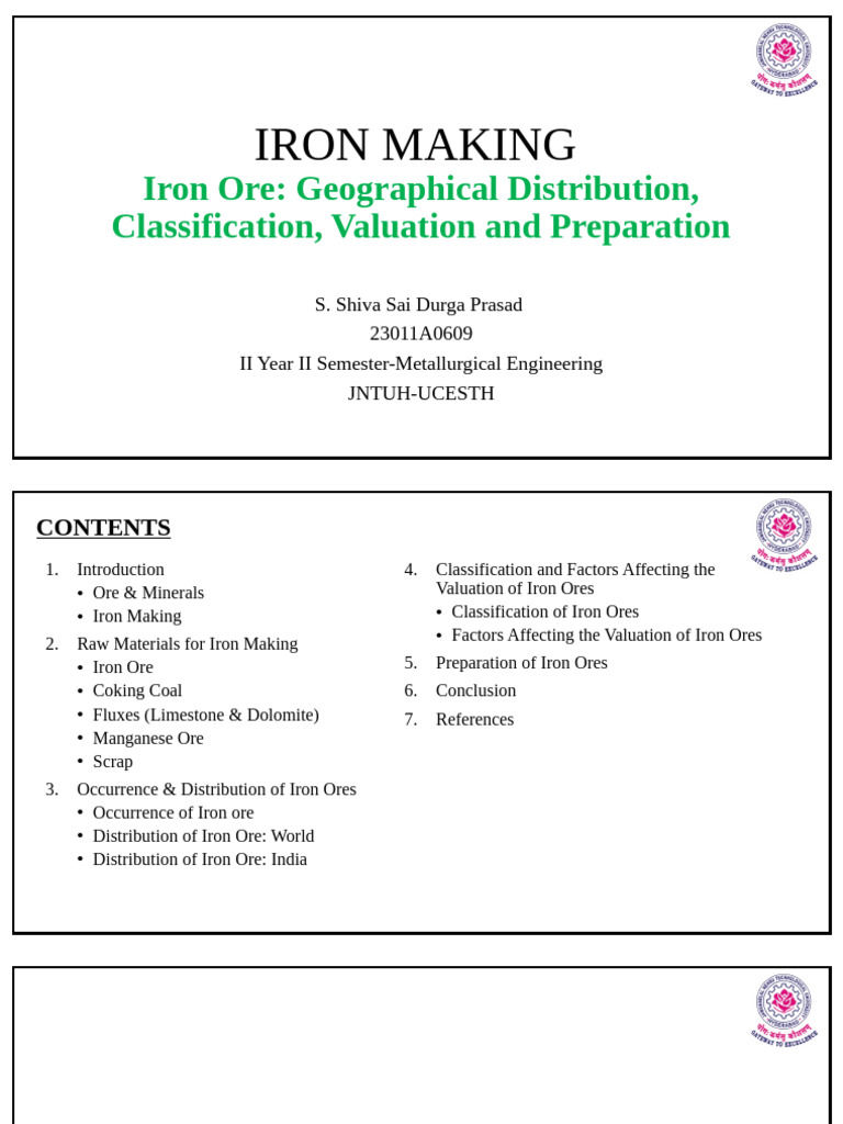 Iron Making 1 | PDF | Iron Ore | Iron