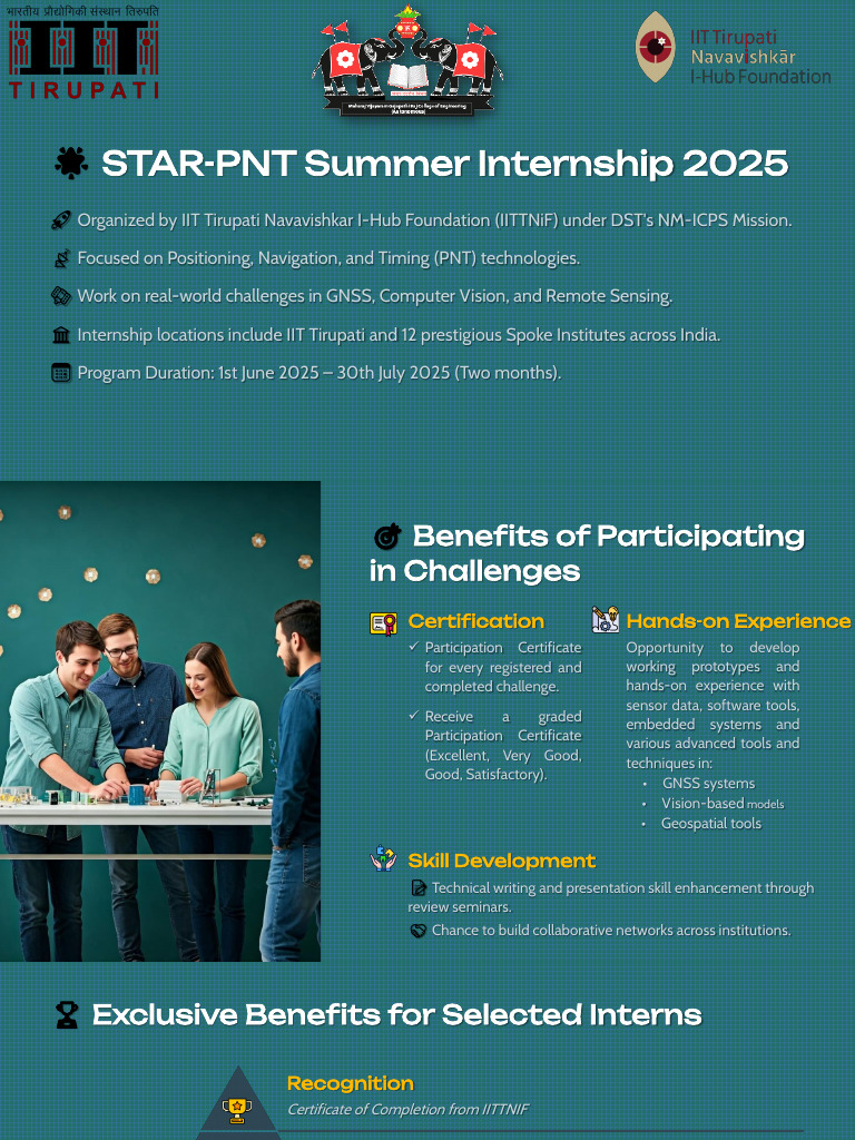 IIT Tirupati STAR-PNT Internship 2025 | PDF | Computing