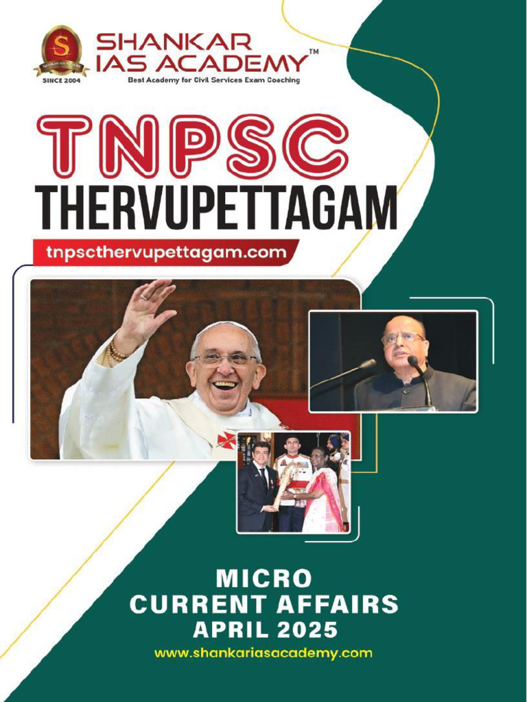 Current Affairs Update for TNPSC 2025 | PDF | Tamil Nadu