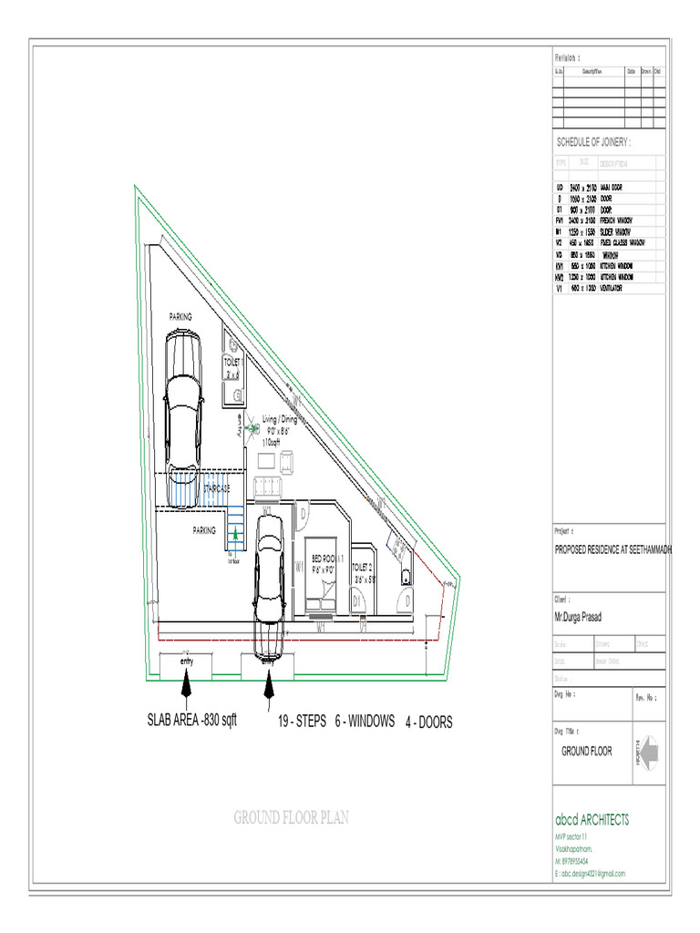 Joinery Schedule for Ground Floor Plan | PDF