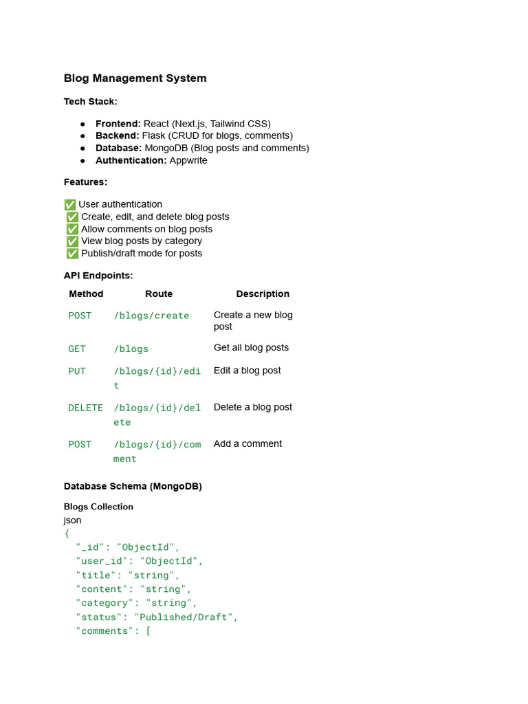 Blog Management System Overview | PDF