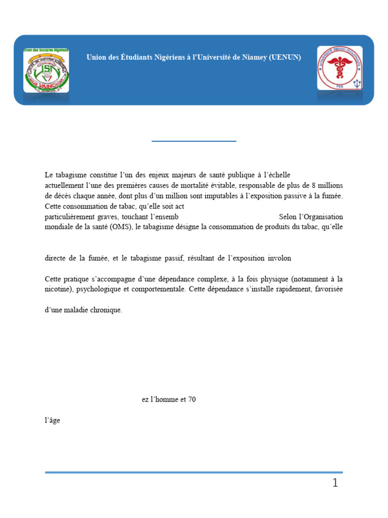Tabagisme Version Finale | PDF | Sevrage tabagique | Cigarette