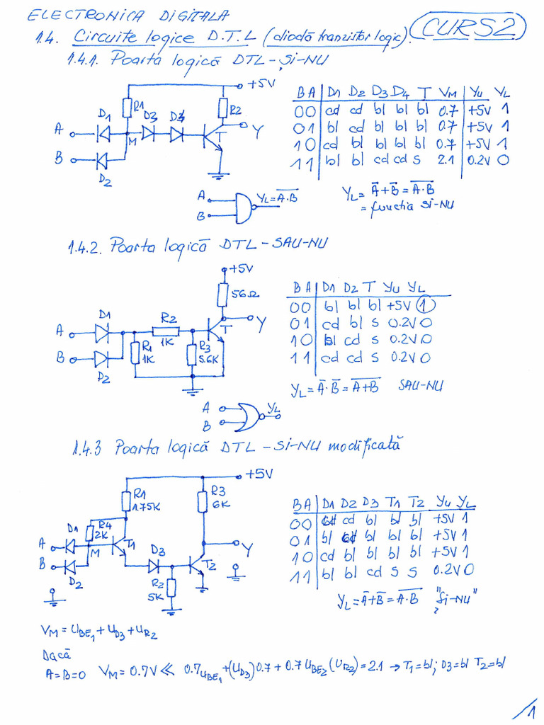 Curs 2 - Circuite Logice DTL | PDF