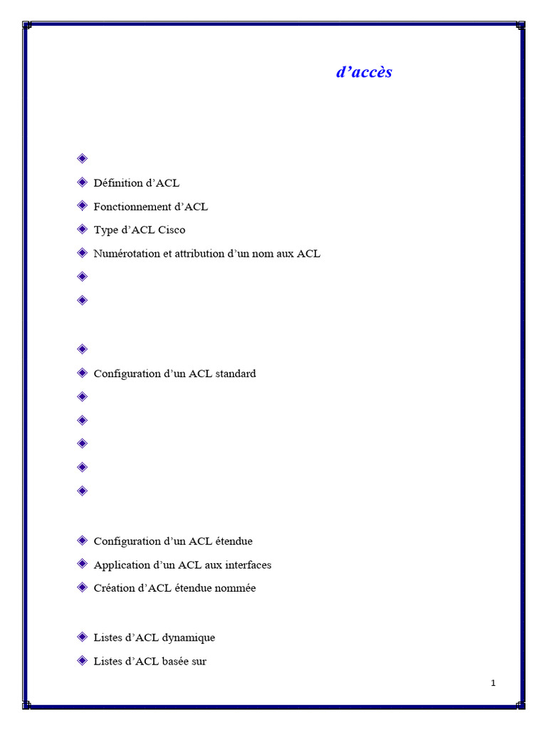 Configuration des ACL sur Cisco | PDF | Pare-feu (informatique ...