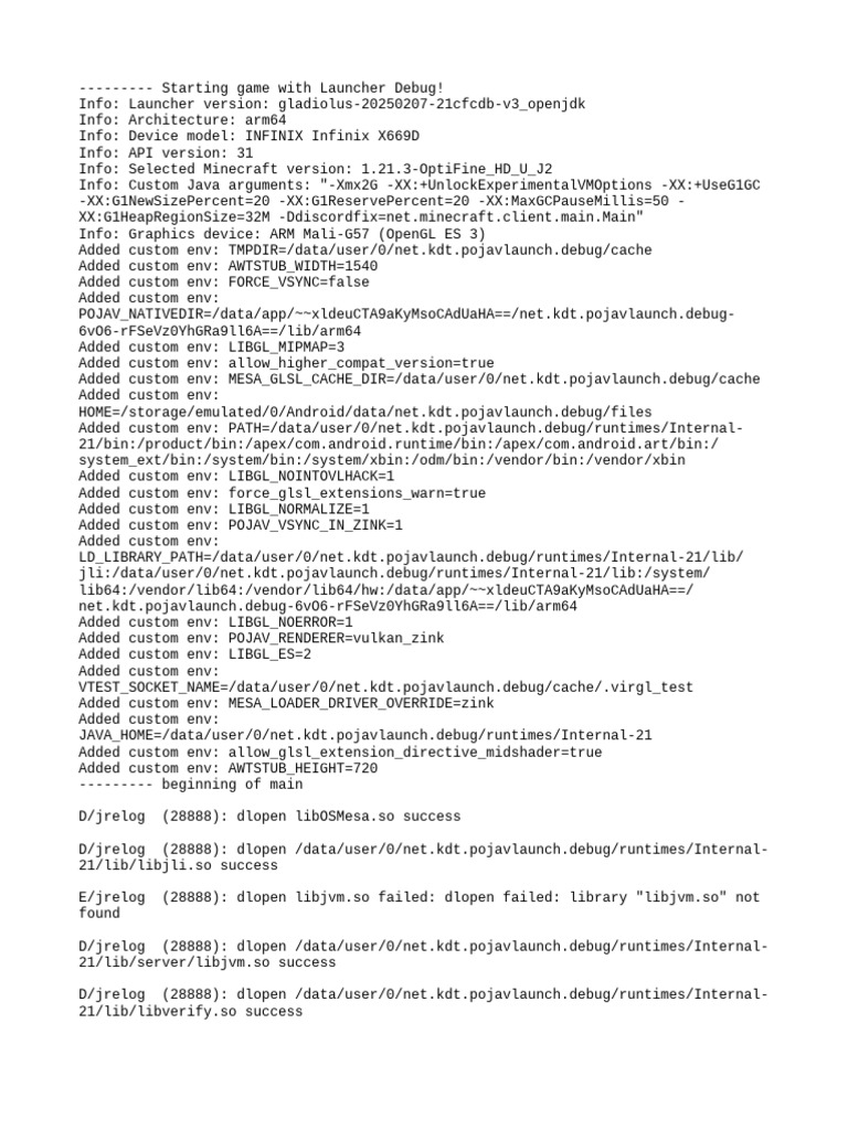 Minecraft Launcher Debug Log Analysis | PDF | Java (Programming ...