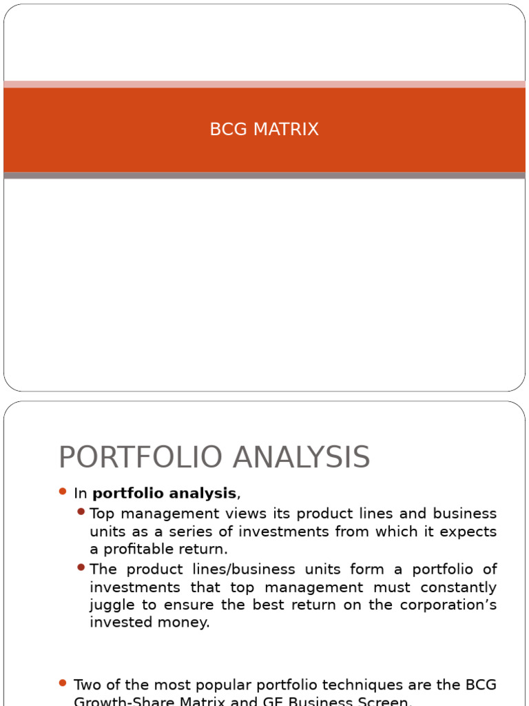 BCG Matrix: Portfolio Analysis Guide | PDF | Business Process | Business