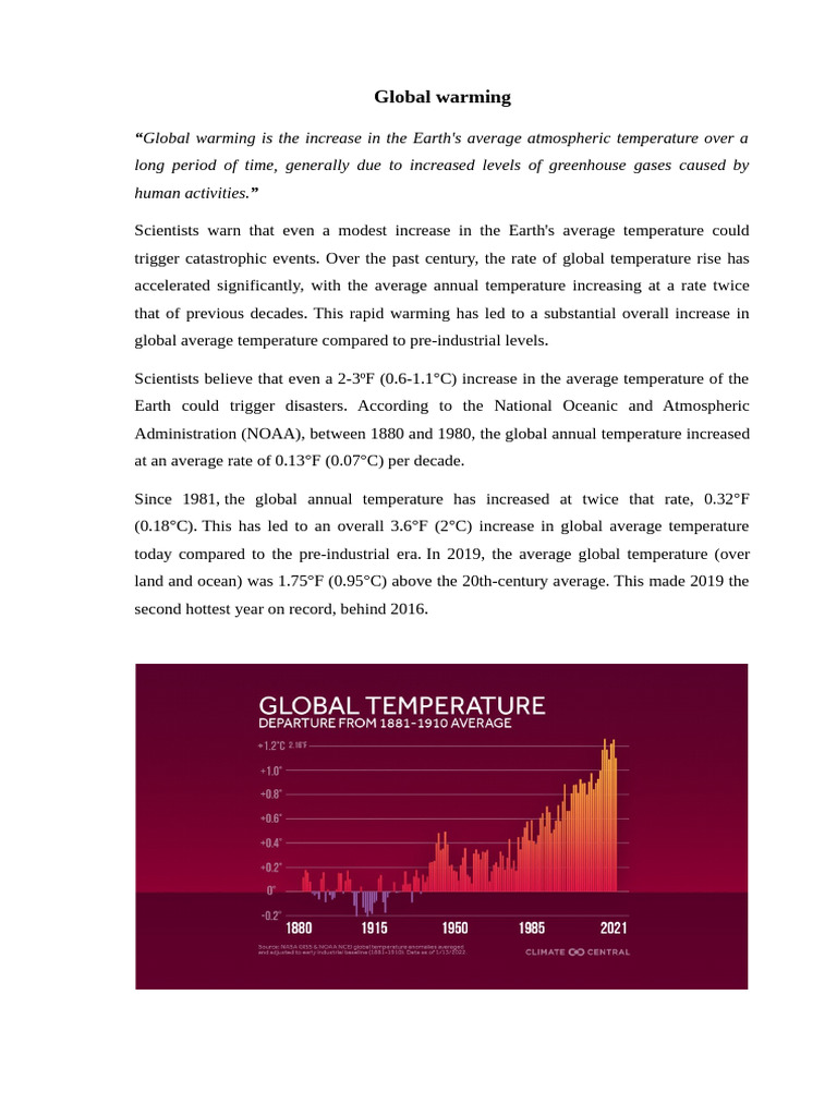 Impact of Global Warming on Pakistan's Economy | PDF | Climate Change ...