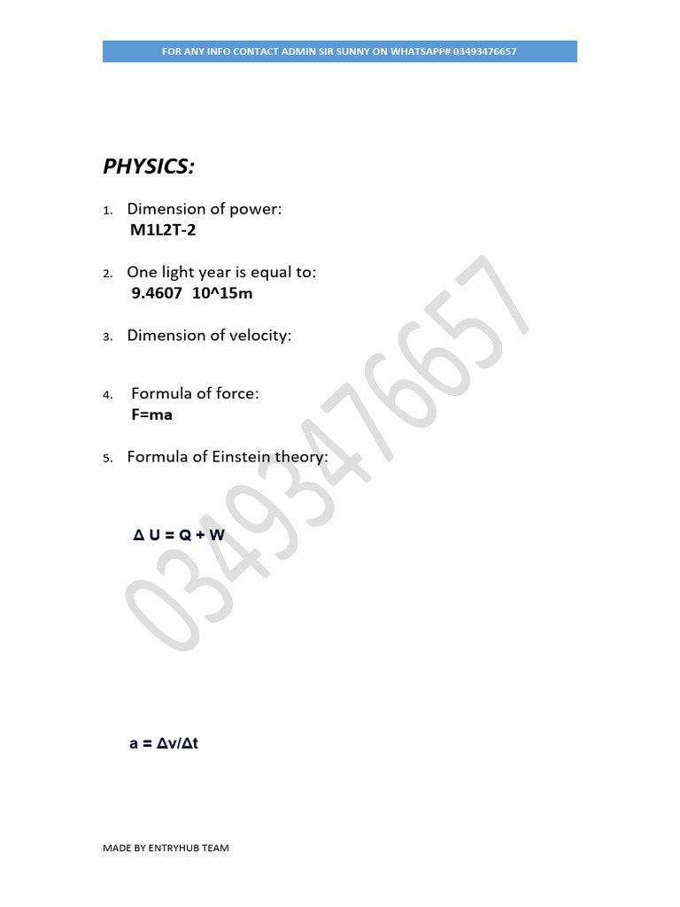 MUET 2024 Entry Test MCQs Guide | PDF | Force | Chemical Bond
