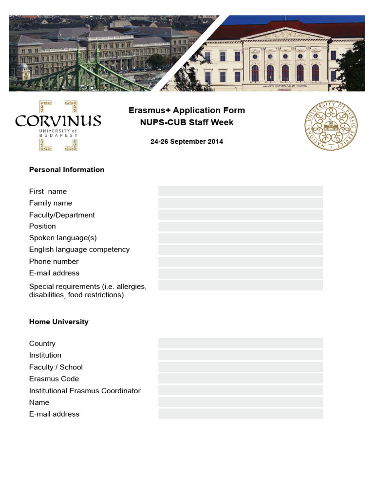 Nups Cub Staff Week Application Form - Original | PDF