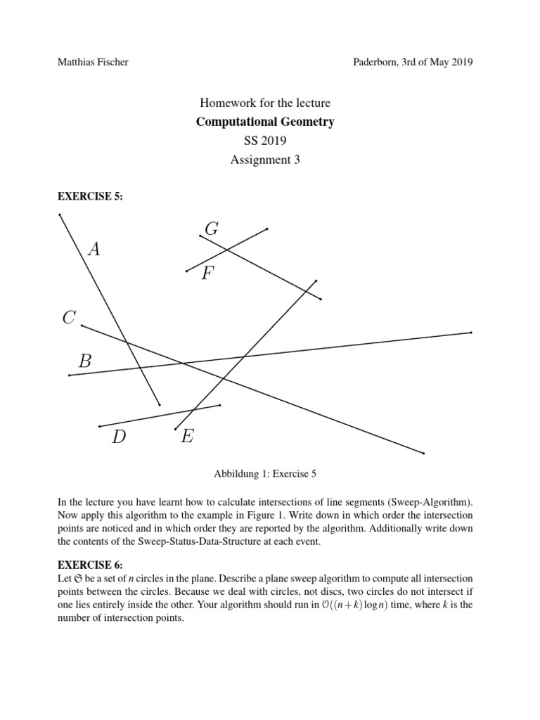 Computational Geometry Homework: Sweep Algorithm | PDF