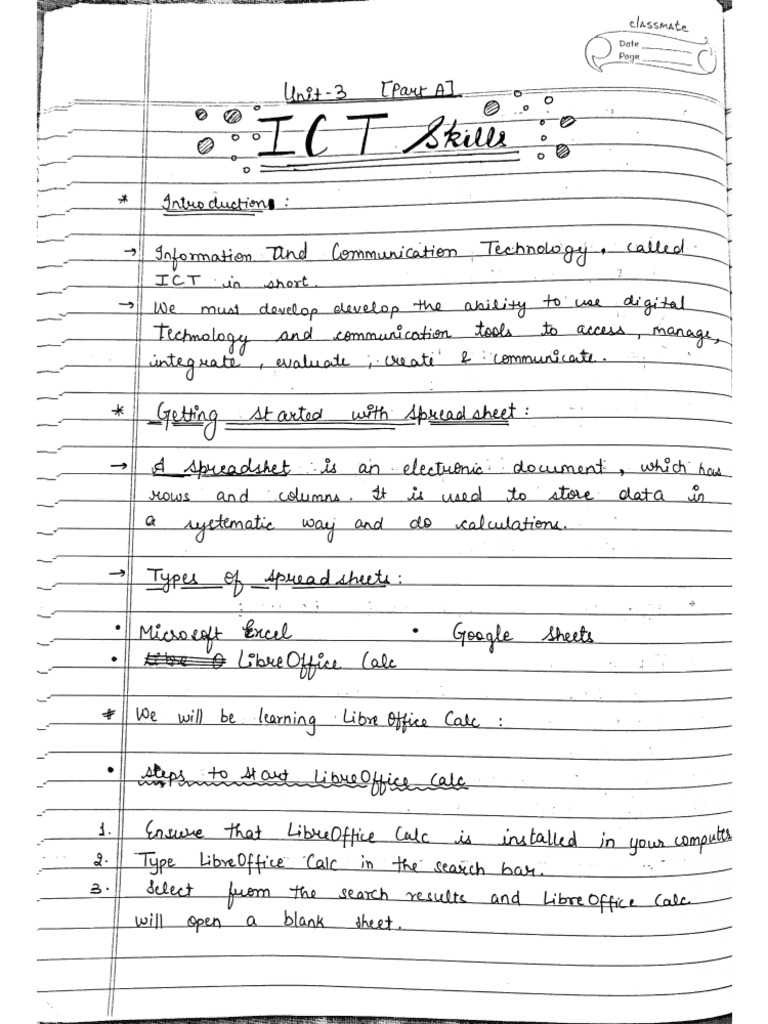ICT Skills (Notes) Class XII | PDF