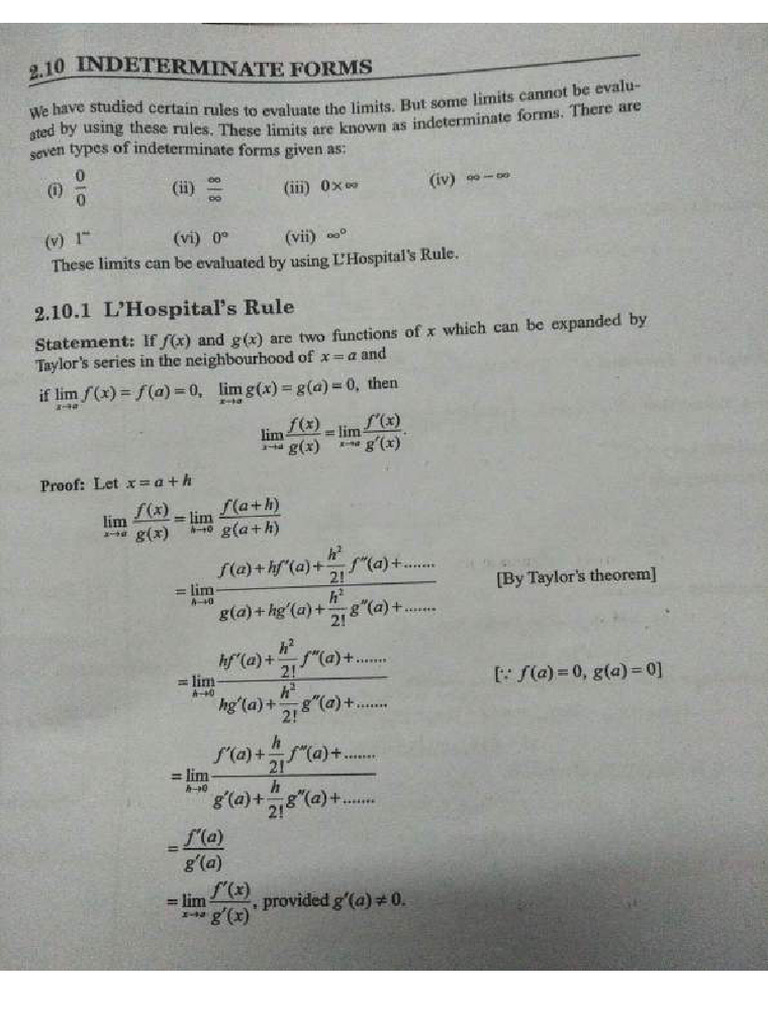 Indeterminate Forms 1,2.3,4 | PDF