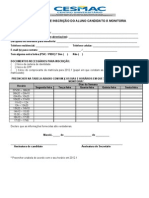 Formulário de Inscrição Monitoria 2012