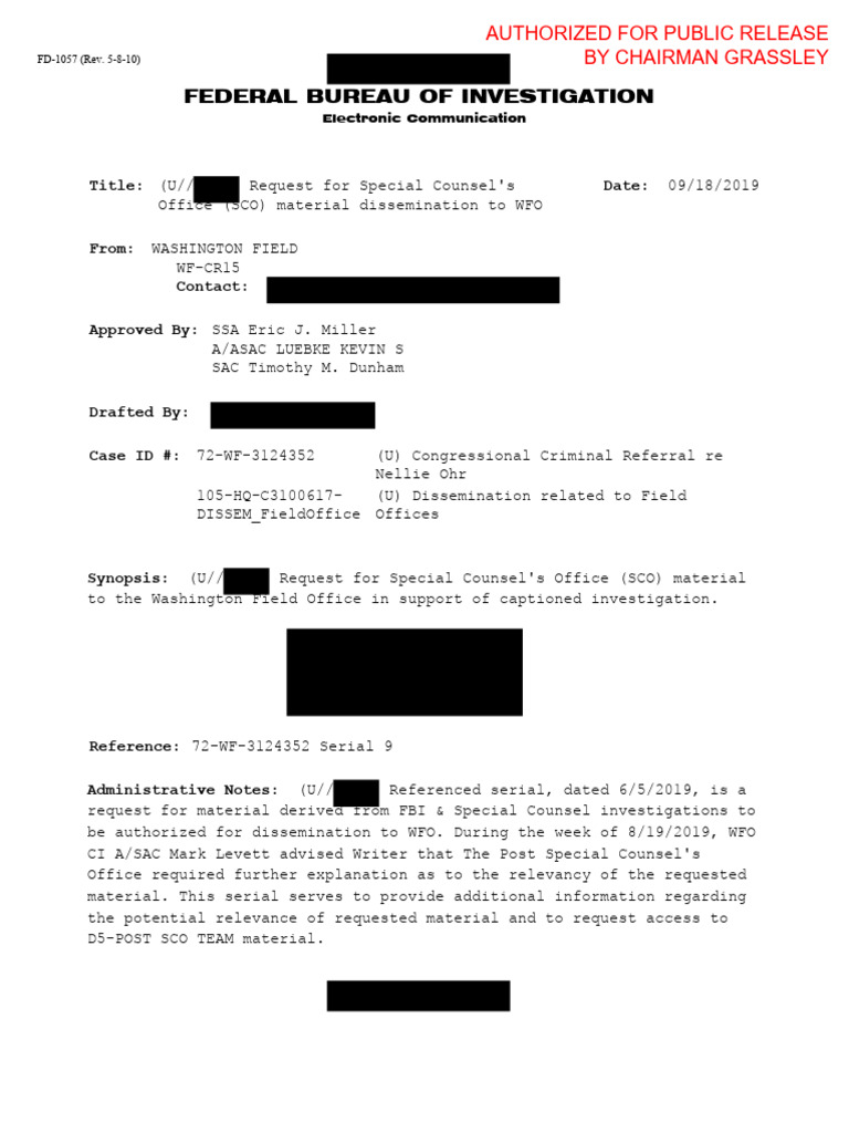Request for SCO Material to WFO | PDF | Federal Government Of The ...