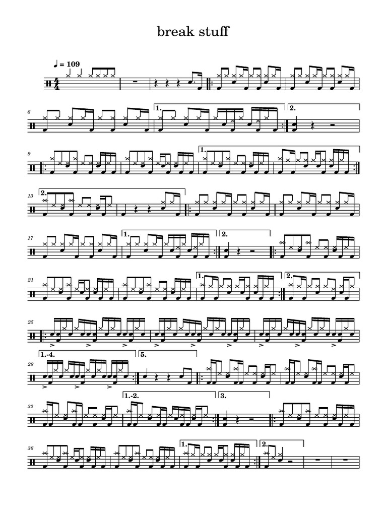 Break Stuff Sheet Music | PDF