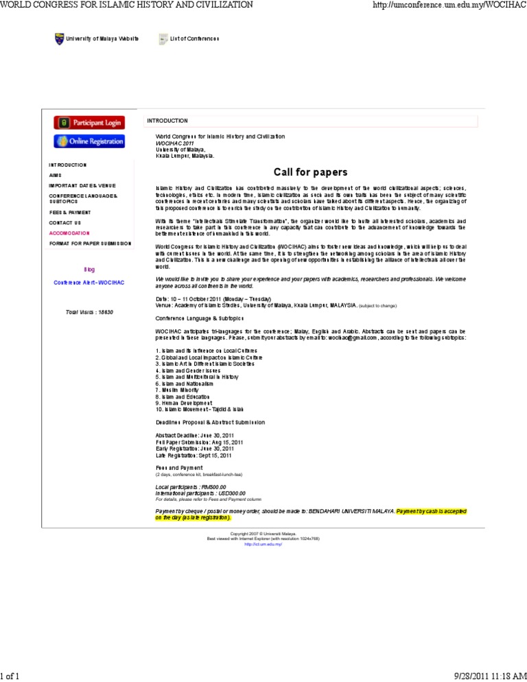 Call For Papers | PDF | Malaysia | Science