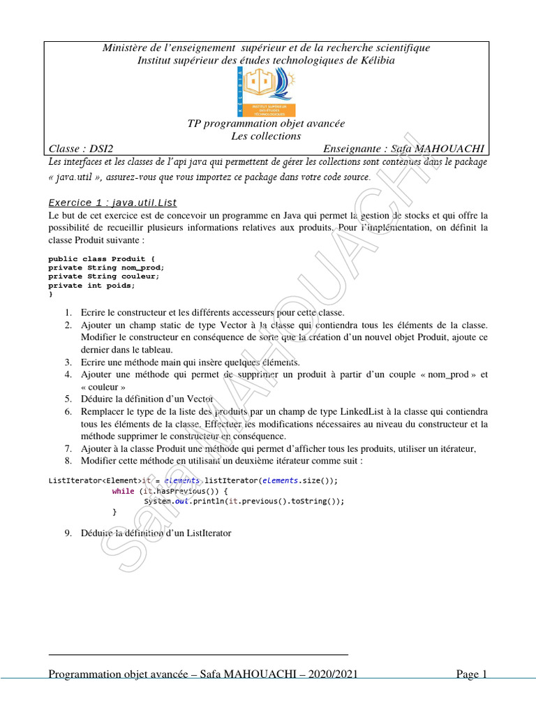 Gestion des Collections en Java | PDF