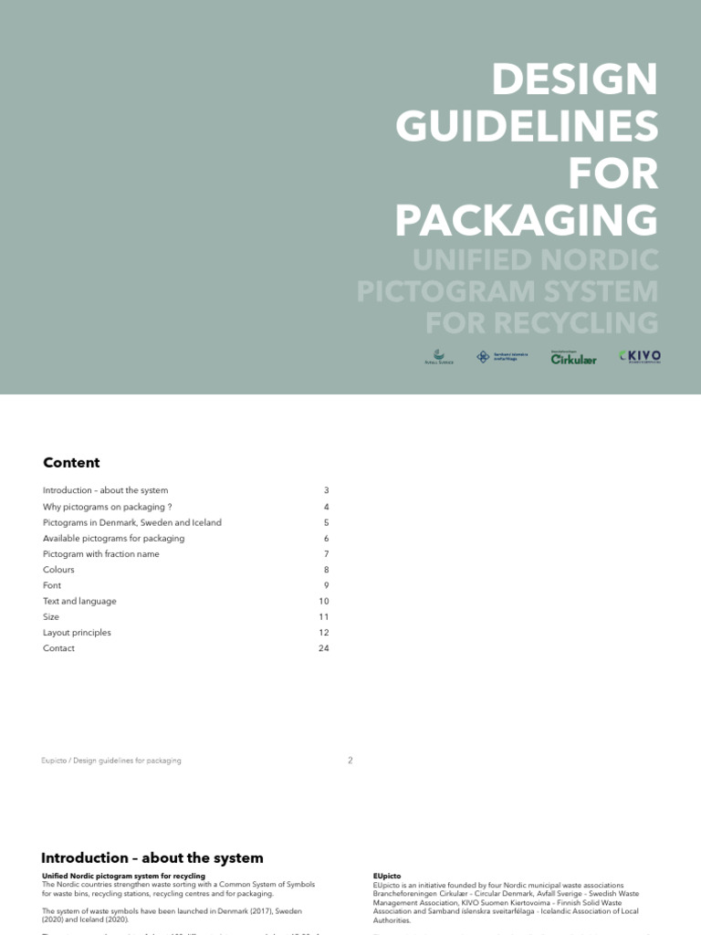 Nordic Packaging Pictogram Guidelines | PDF | Recycling | Waste
