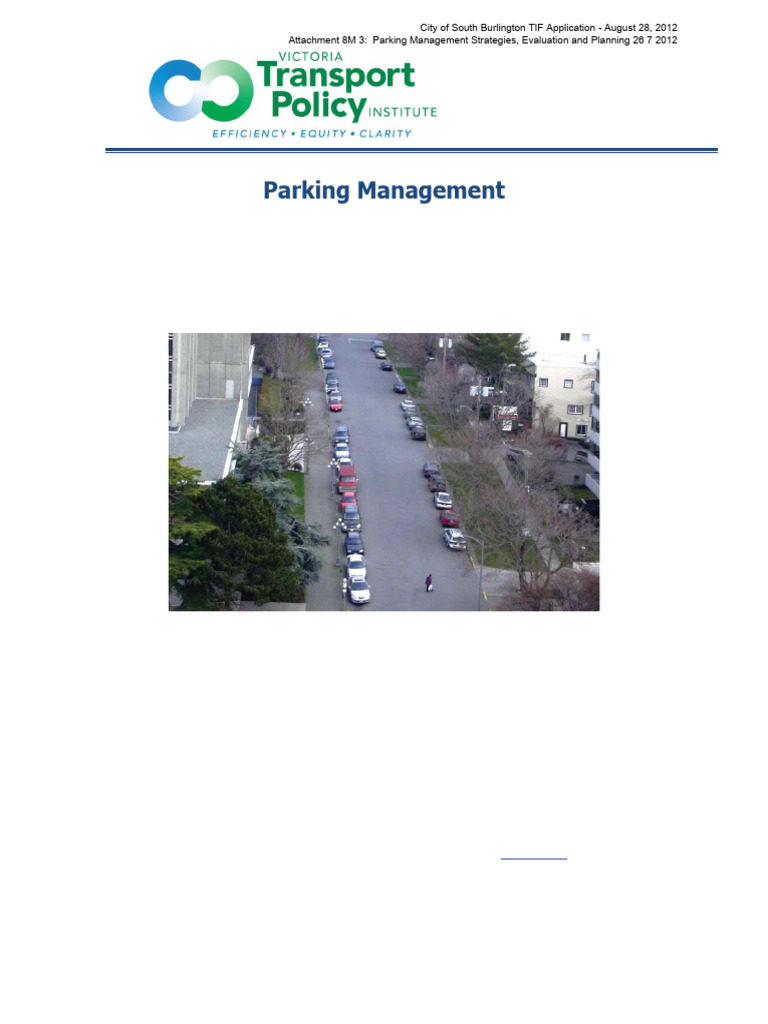 Effective Parking Management Strategies | PDF | Parking | Public Transport