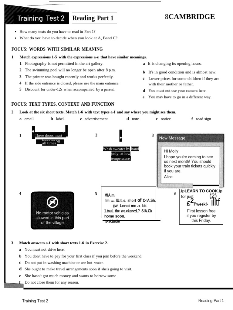 Reading Part 18cambridge | PDF
