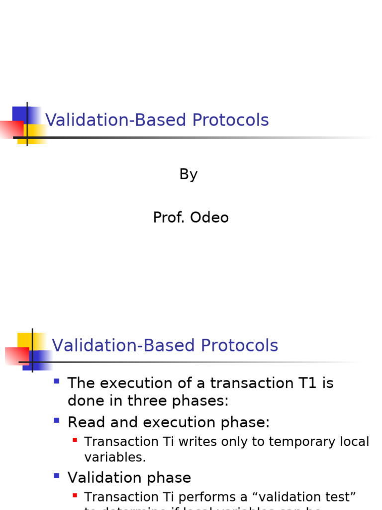 Validation-Based Protocols in DBMS | PDF | Database Transaction | Databases