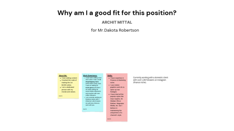 Why Am I A Good Fit For This Position | PDF