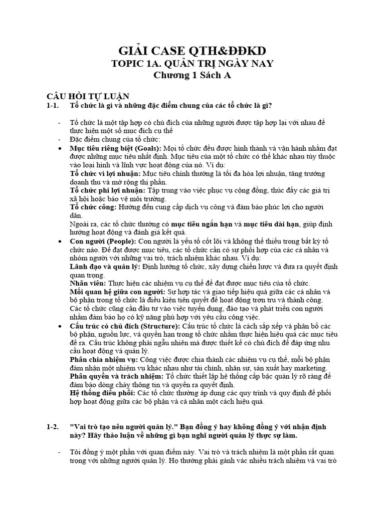 Giải Case QTH | PDF