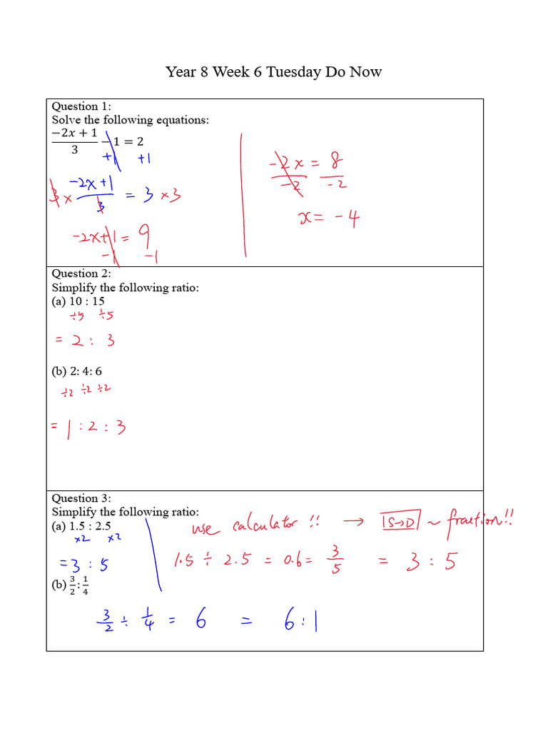 Year 8 Week 6 Tuesday Do NOW (8.11) | PDF