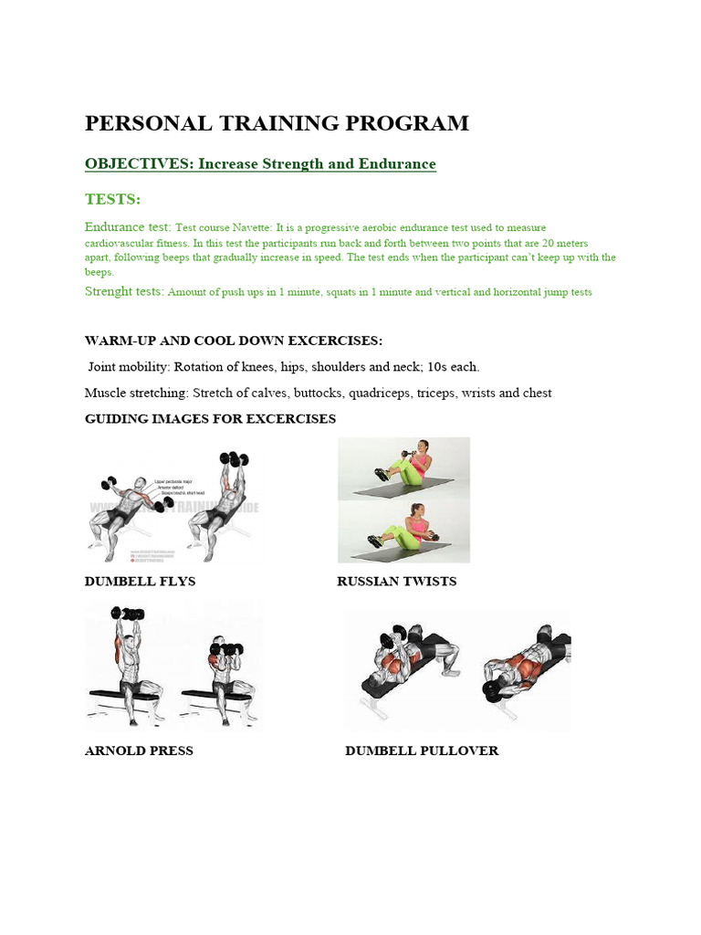 Comprehensive Personal Training Plan | PDF | Kettlebell | Physical Exercise